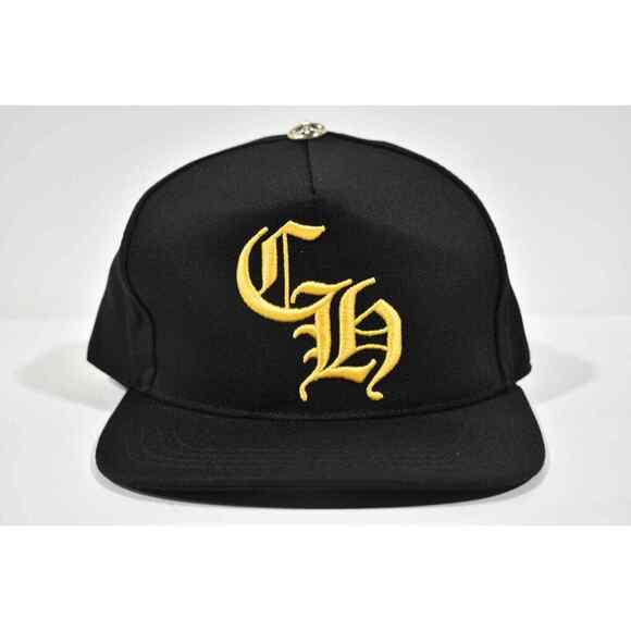 Chrome Hearts CH Logo Trucker Black Yellow Baseball Cap Snapback Adjustable Hat